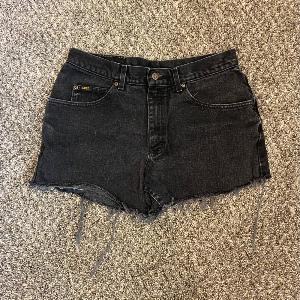 Vintage Lee Black Jean Shorts